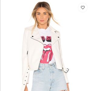 Revolve white faux leather jacket